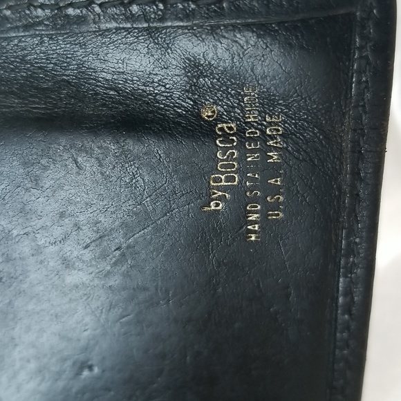 Vintage black leather long wallet by Bosca